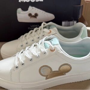 Disney Sneakers with Gold Mouse Logo